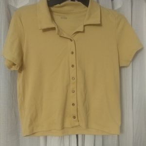 American eagle yellow crop blouse
